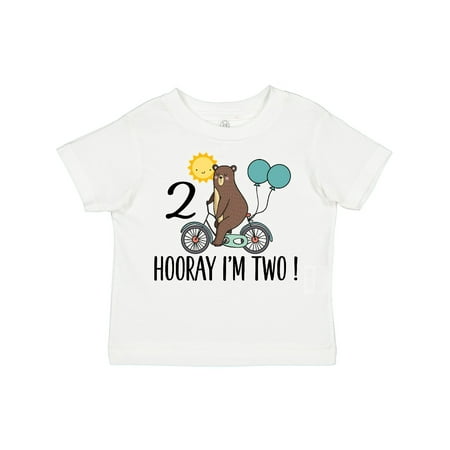 

Inktastic 2nd Birthday Bear on Bicycle 2 Year Old Gift Toddler Boy or Toddler Girl T-Shirt