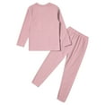 thumbnail image 6 of TiaoBug Kids Girls Boys Thermal Underwear Long Johns Long Sleeve Undershirts with Leggings 2 Piece Set Pink 2-3, 6 of 7