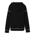 thumbnail image 5 of Women's Solid Color Hooded Pullover Sweatshirt, Half Zip Cropped Short Length Long Sleeve Athletic Top with Front Pocket, Sporty Casual Streetwear for Cold Weather Warmth and Comfort Black L, 5 of 5