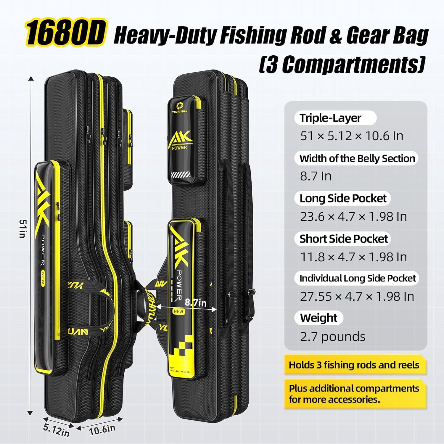 イーグルクロー Eagle Clawルアー兼フライロッド ケース付き Eagle Claw Hard Ice Rod Storage Case with Foam Insert and Double