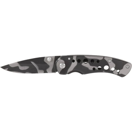 Ozark Trail Camo Clip Knife with 2.75" Camoflague Blade, 3.75" Stainless Steel Handle and Pocket Clip