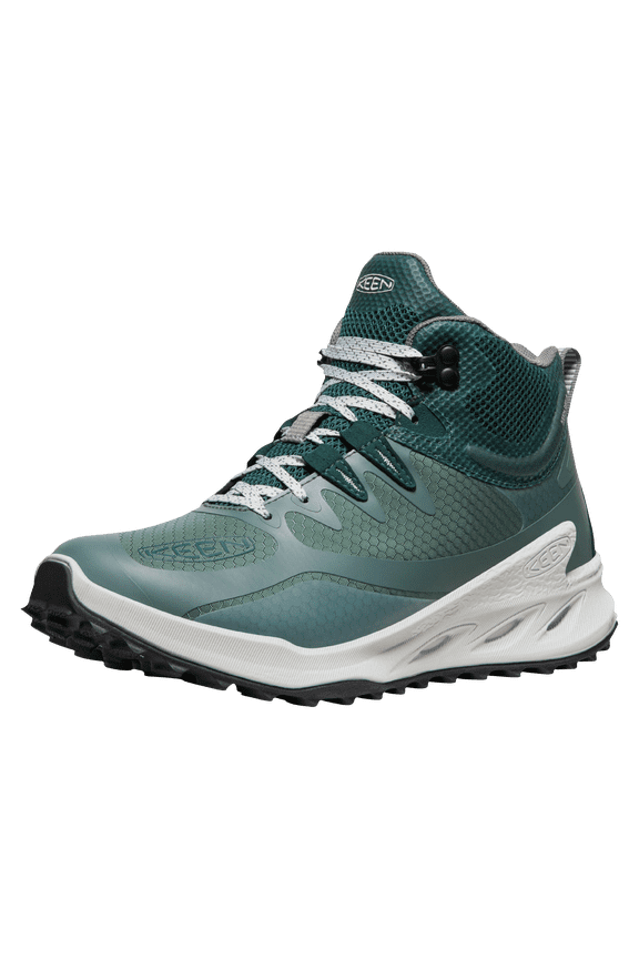 Pre-Owned KEEN 1028041 Zionic Mid Waterproof Hiking Boots for Ladies - Dark Forest/Sea Moss - 8.5M