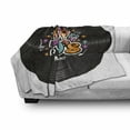 thumbnail image 3 of 70s Party Soft Flannel Fleece Blanket, Music Theme Colorful Stars Flowers Notes Record Vinyl Discography Artwork Print, Cozy Plush for Indoor and Outdoor Use, 70" x 90", Multicolor, by Ambesonne, 3 of 6