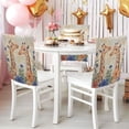 thumbnail image 4 of Decorative Chair Back Cover One Size x2 Chair Cover Dining Chair Slipcovers Chair Back Decoration Festival Chair Decoration Two Giraffes, 4 of 6