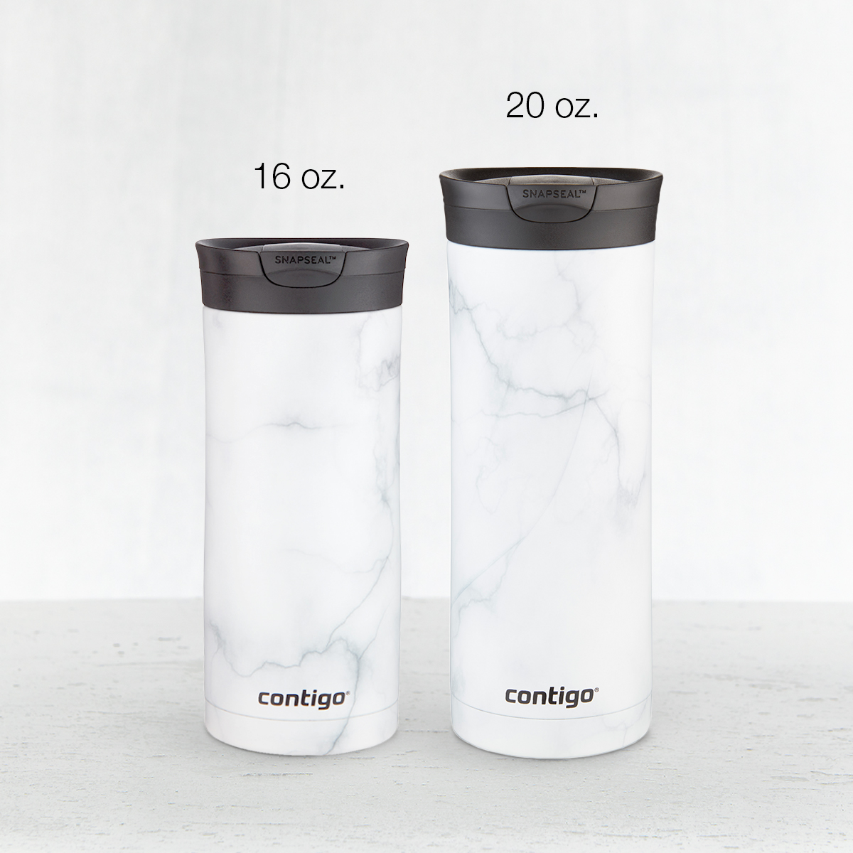 Contigo Couture Huron Stainless Steel Travel Mug with SNAPSEAL Lid White Marble, 20 fl oz. - image 5 of 5
