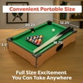 thumbnail image 7 of Mini Pool Table - 20-Inch Portable Tabletop Billiards Game with Cue Balls, Sticks, Chalk, Brush, and Triangle Rack - Table Games by Hey! Play!, 7 of 7