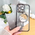 thumbnail image 5 of Magnetic Glitter Case for iPhone 13 Pro Case 6.1 Inch, Clear Plating Love Heart Pattern Design [Compatible with Magsafe Charging] Camera Protection Soft Cover for Women Girls (Black), 5 of 11