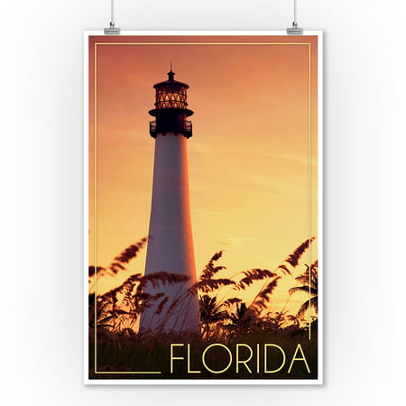 Florida - Lighthouse & Seagrass - Lantern Press Photography (9x12 Art Print, Wall Decor Travel