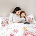 thumbnail image 5 of Feelyou Kawaii Pink Cabin Bedding Comforter Set for Girl, Cute Deer Animal Twin Comforter Sets, Merry Christmas Reversible Bedding Set, Lightweight Room Decor, 2 Pieces, 5 of 8