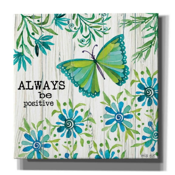 Epic Graffiti 'Always Be Positive' by Cindy Jacobs, Canvas Wall Art, 18"x18"
