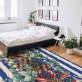 thumbnail image 6 of Area Rugs Indoor Non-Slip Rectangle Rug 5x7 Ft Independence Day USA Flag Sunflower Blue White Stripe Rug Rubber Backing Floor Mats Non Shedding Home Decor Carpet for Entryway Living Room, 6 of 8