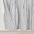 thumbnail image 3 of Alishomtll Stripe Kitchen Curtains 8 Button Linen Cotton Window Curtains Sets 36 Inches Long ,Rod Pocket ,Grey, 3 of 8