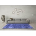 thumbnail image 3 of Ahgly Company Machine Washable Indoor Rectangle Oriental Blue Industrial Area Rugs, 5' x 7', 3 of 4