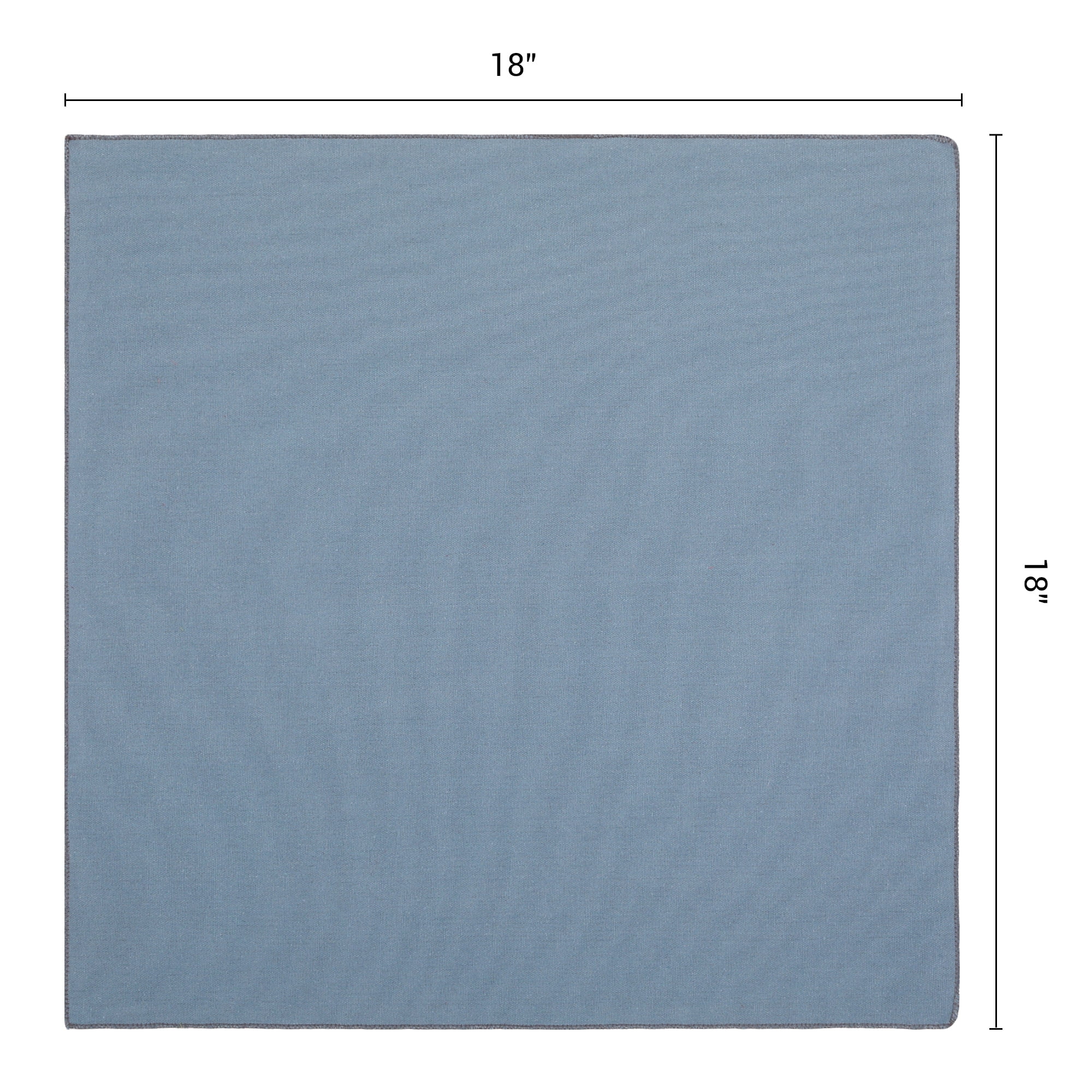 Unique Bargains 12Pcs Cotton Washable Dinner Cloth Napkins Hazy Blue 18x18inch