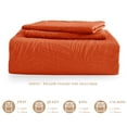 thumbnail image 4 of Exclusivo Mezcla Ultrasonic Full Queen Size Quilt Set Burnt Orange, 3 Pieces Lightweight Bedspread Leaf Pattern Bed Cover Soft Microfiber Coverlet Bedding Set for All Seasons, 4 of 6