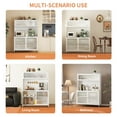 thumbnail image 6 of Kitchen Pantry Cabinet, Tall Storage Cabinet with Glass Doors & Adjustable Shelves, for Kitchen, Living Room, Dinning Room, White, 6 of 9