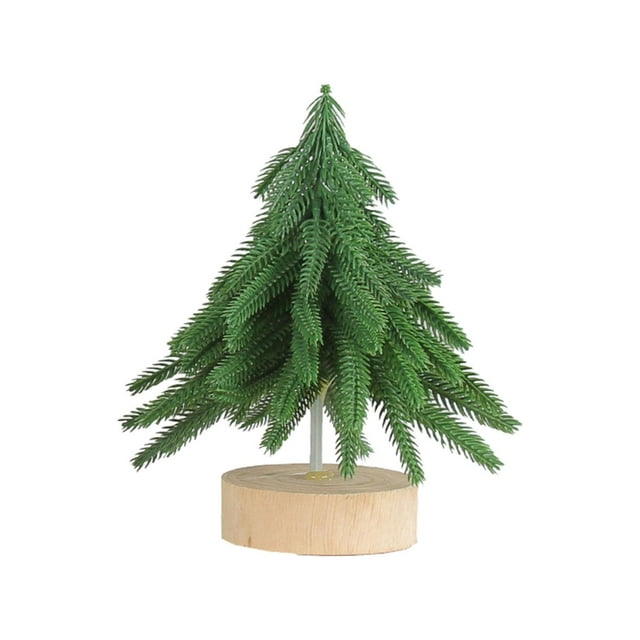 Flocked Artificial Holiday Christmas Tree with wood Base Stand for Home, Office, without Snow S