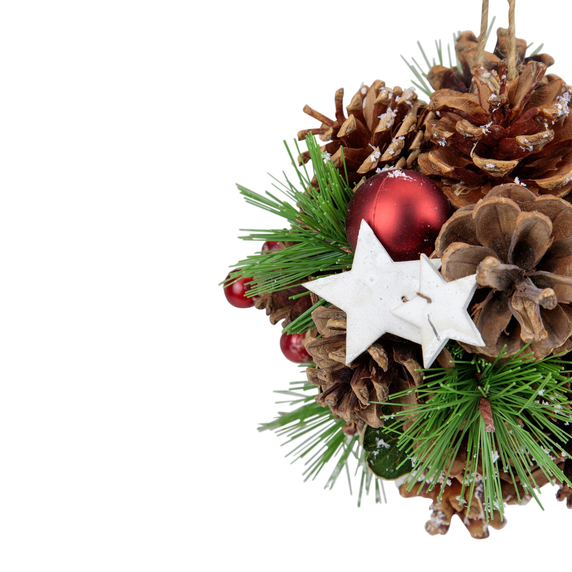 Northlight Brown Wooden Pine Cones Stars Balls Hanging Christmas Decorative Accent Ornament, 5.5"