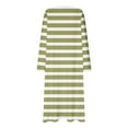 thumbnail image 5 of Women's Long Nightgown Nighties Stripes Nightdress Nightshirts Long Sleeve Soft Cotton Sleep Dress Home Wear Pajamas Mint Green XXXXL, 5 of 6