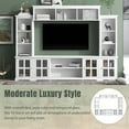 thumbnail image 3 of MAYEERTY Minimalism Entertainment Wall Unit with Bridge, Modern TV Console Table for TVs Up to 70", White, 3 of 7