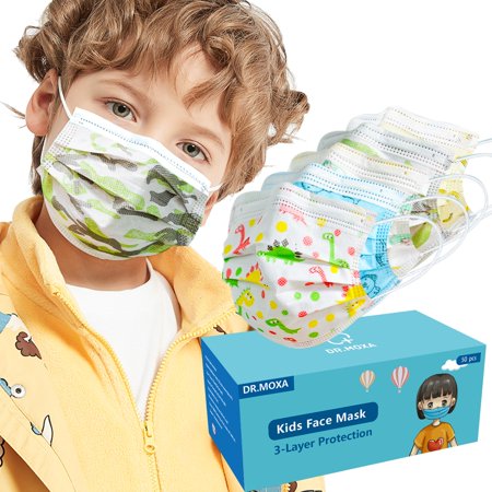 500Pcs USA Made Disposable Face Masks Kids Cartoon Pattern , 6-Ply Breathable Dust Protection Masks