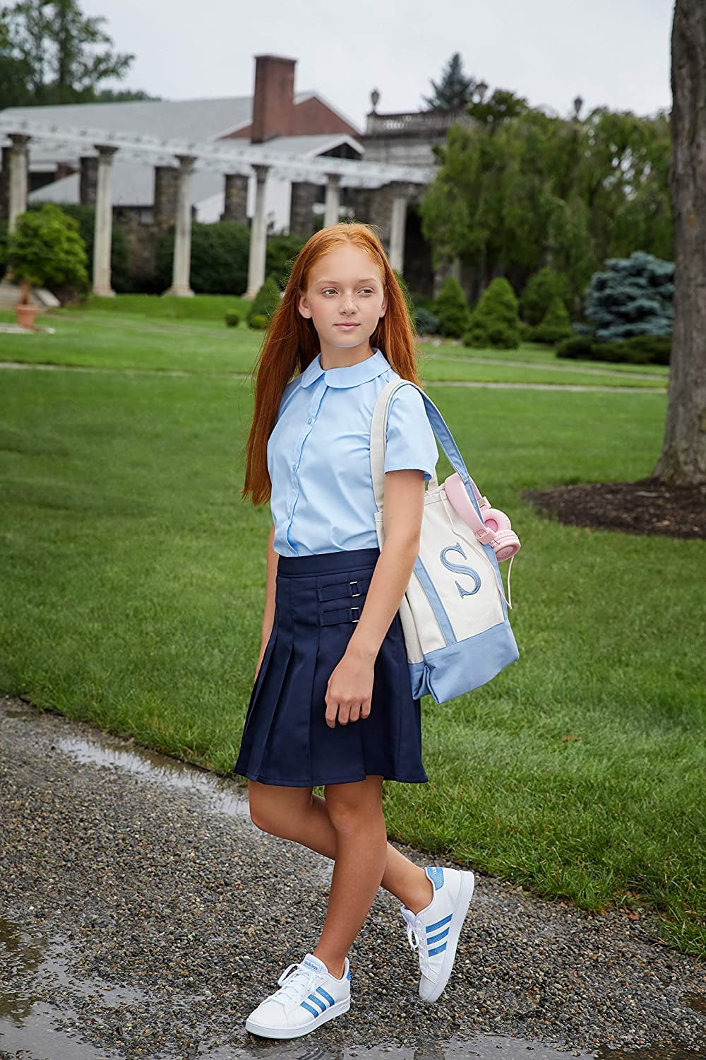 French Toast Girls School Uniform Adjustable Waist 2-Tab Scooter, Sizes 4-20 & Plus