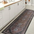 thumbnail image 4 of JONATHAN Y WASHABLE 2 x 8 Runner Rug, Dalyan Geometric Medallions - Brown/Blue/Gray, WSH101B-28, 4 of 9