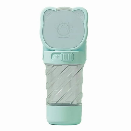 Dog Cat Water Bottle with Storage Food and Water Container for Puppy Pets Dogs Feeder Bowl Travel Pet Supplies Green