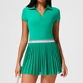thumbnail image 6 of Top-kevin Women 2 Piece Tennis Skirt Set Pleated Golf Outfit, Polo Athletic Dress Alternative Skort Set, 6 of 8