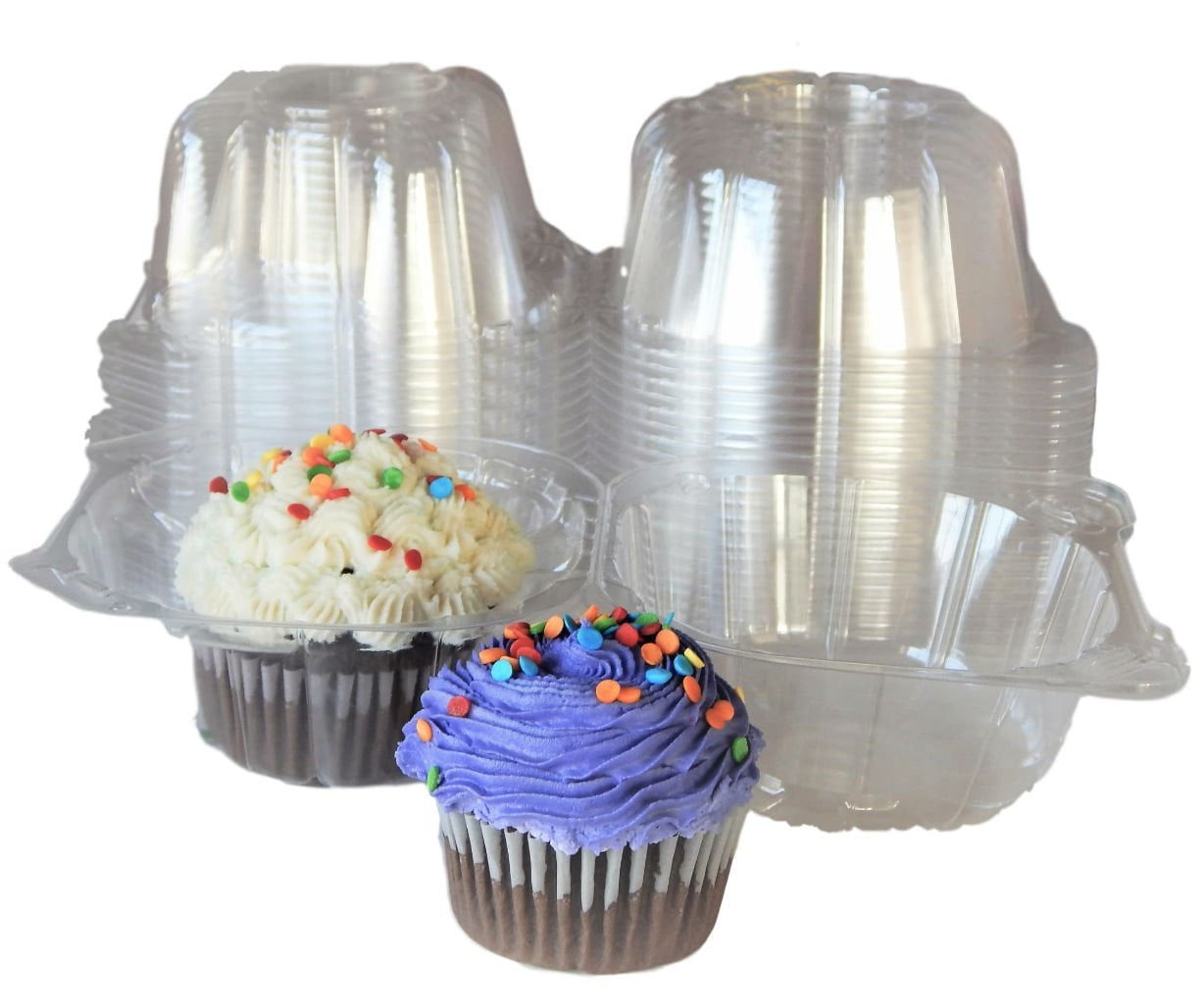 112 × 80mm Scatole per torte 100 pezzi Singolo plastica trasparente Cupcake Pod Cake Muffin Box Mini Cat Head Contenitore di cupcake con custodie a cupola 