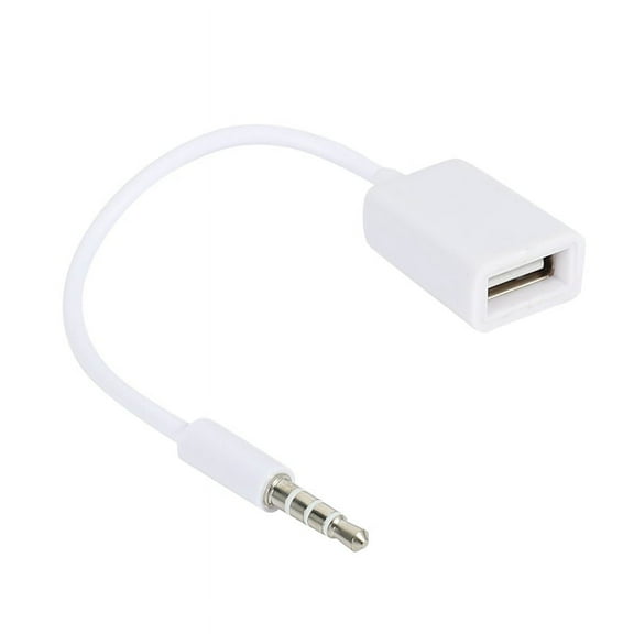 3.5mm Male AUX Audio Plug Jack To USB 2.0 Female Converter Cable Cord Car MP3