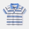 thumbnail image 2 of YTDSCS Kids Boys Summer T-Shirt Little Boys Short Sleeve Striped TShirt Tee Soft Lapel Tees for 2-12Y, 2 of 9