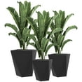 thumbnail image 2 of Canddidliike Indoor Outdoor Planters Set of 3 MgO Tall Planters Stackable Flower Pots, Modern Tall Planters with Drainage Holes for Outdoor as Garden, Balcony, Black, 2 of 11