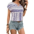 thumbnail image 2 of Women'S Tops Summer Short Sleeve Shirts Dressy Casual Blouses for Women White M, 2 of 9