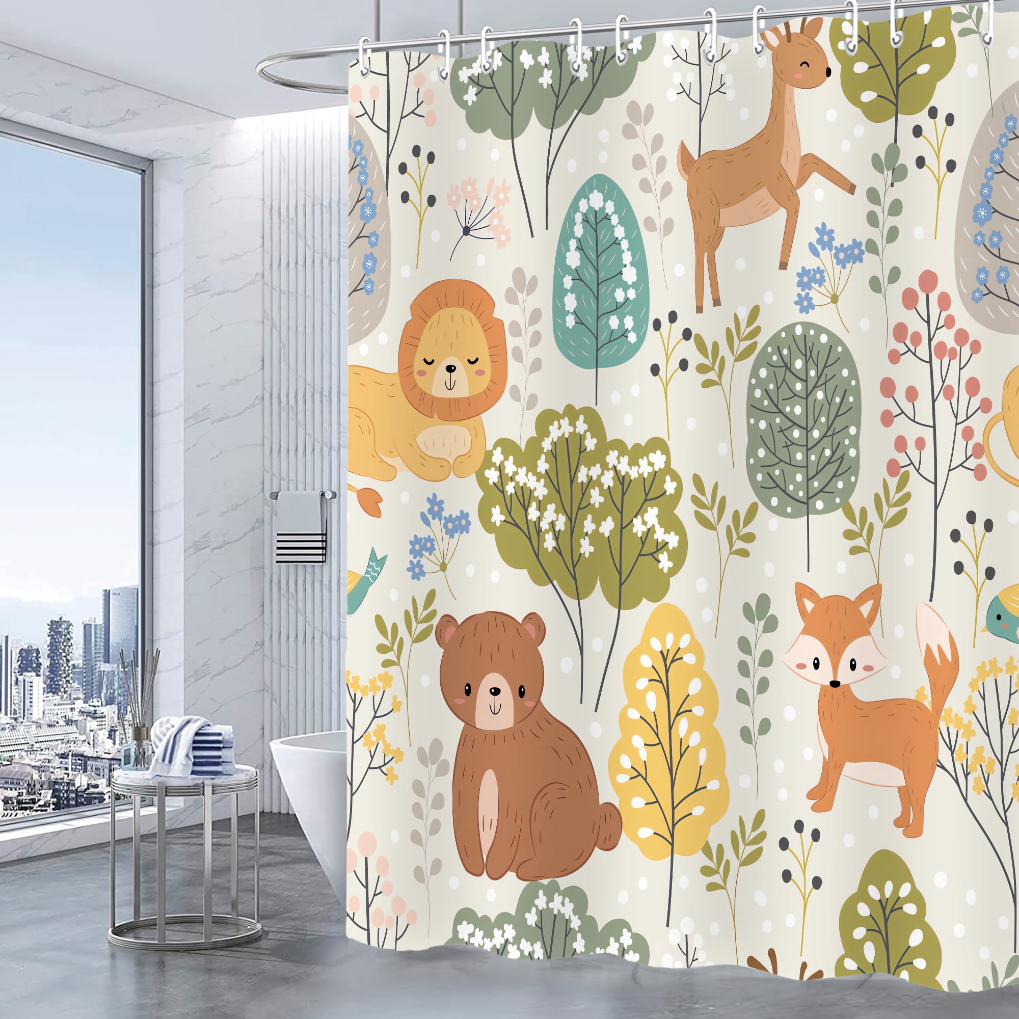 FABOTD Shower Curtain Wildlife Shower Curtain Boho Shower Curtains for