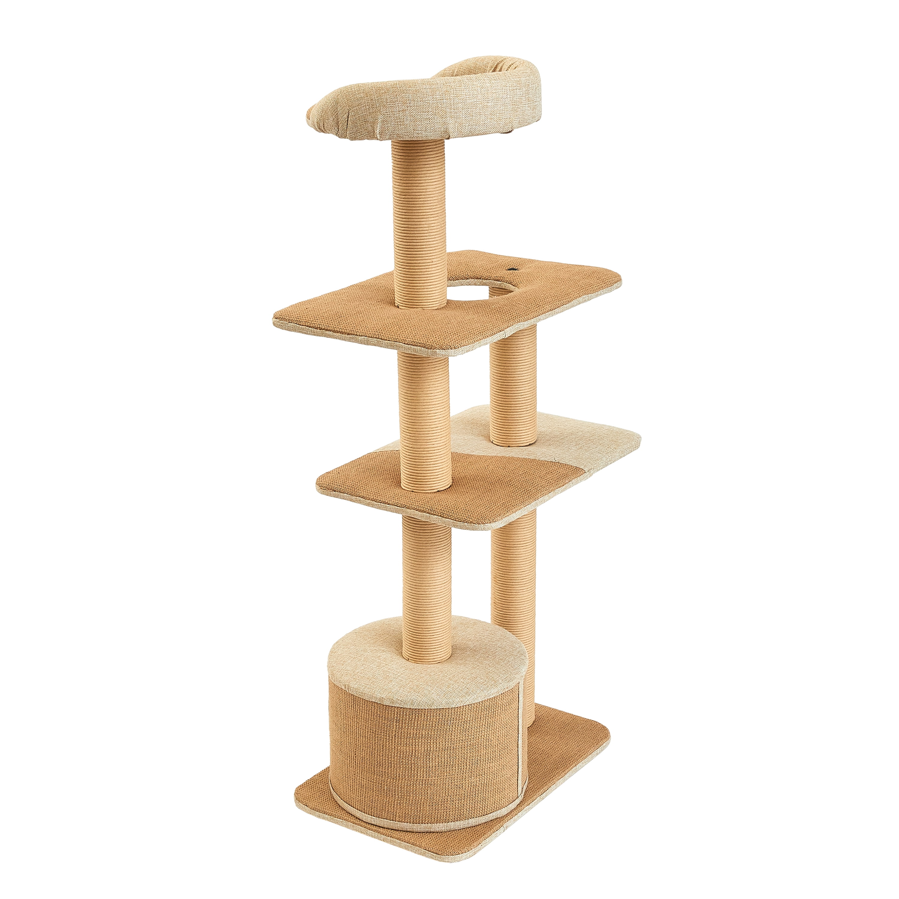 Two by Two Cottonwood 51-inch Cat Tree, Tower, Condo, Scratch Pad & Playground
