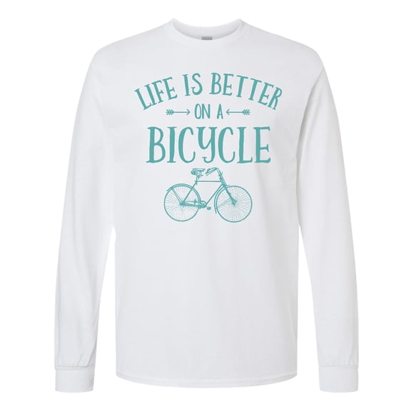 Inktastic Life's Better on a Bicycle Long Sleeve T-Shirt