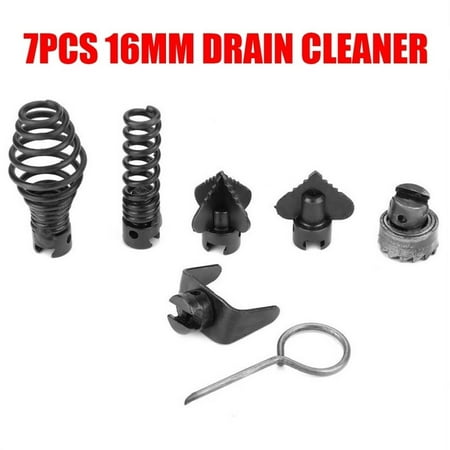 

7Pcs Drain Cleaner Cutter Set 16mm Dredging Tools Combination Spring Cutter Head
