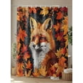thumbnail image 4 of Fall Orange Maple Leaves Stall Shower Curtain, Waterproof Shower Curtains for Bathroom, Autumn Forest Animal Fox Washable Fabric Cloth Bath Curtain for Bathtub Decoration with Hooks 36x72 Inches, 4 of 6