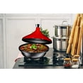thumbnail image 4 of Bruntmor Fire Red Cast Iron Moroccan Tagine 4-Quart Cooking Pot With Silver, 4 of 6