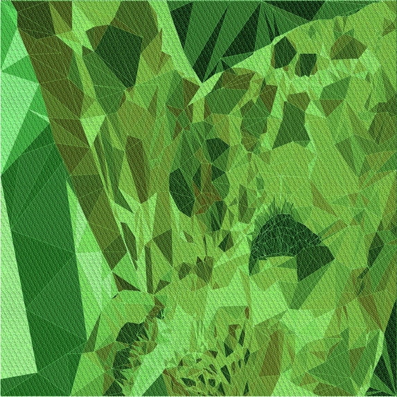 Ahgly Company Indoor Square Patterned Nebula Green Area Rugs, 6' Square