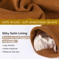 thumbnail image 2 of YANIBEST Womens Saitn Lined Orange Knit Beanie Hat Acrylic Winter Hats for Women Men, 2 of 8
