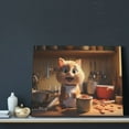 thumbnail image 3 of Logiee Cartoon Cooking Cat Print Canvas Wall Art ,Art Poster,Canvas Decorative Picture,Decor Wall Pictures for Living Room Bedroom Bathroom,Ready to Hang, 3 of 6