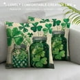 thumbnail image 3 of Nawypu  Happy ST Patricks Day Peace Love Lucky Throw Pillow Covers Clover Stripes Decoration for Sofa Couch, 3 of 5