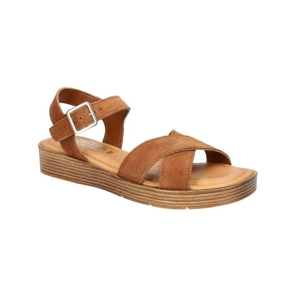Bella Vita Womens Car-Italy Suede Criss-Cross Front Wedge Sandals