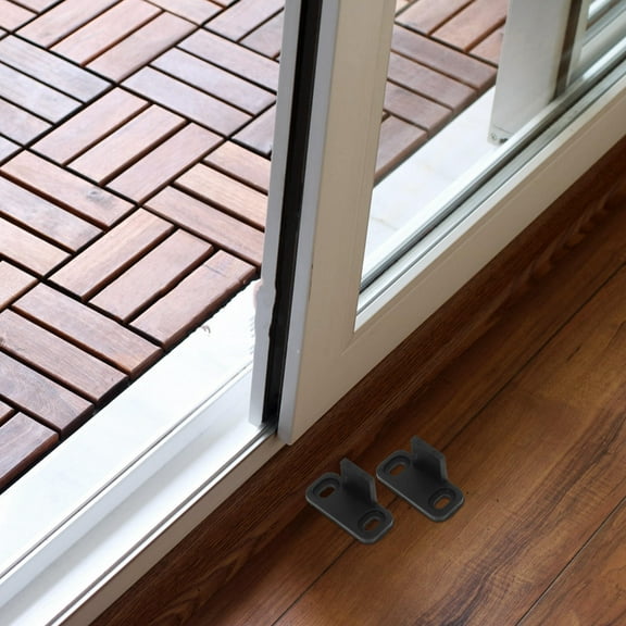 WEAVILUX Barn Door Wall Mounted Floor Guide Black 10Pcs 1.8X0.9X0.8in Plastic