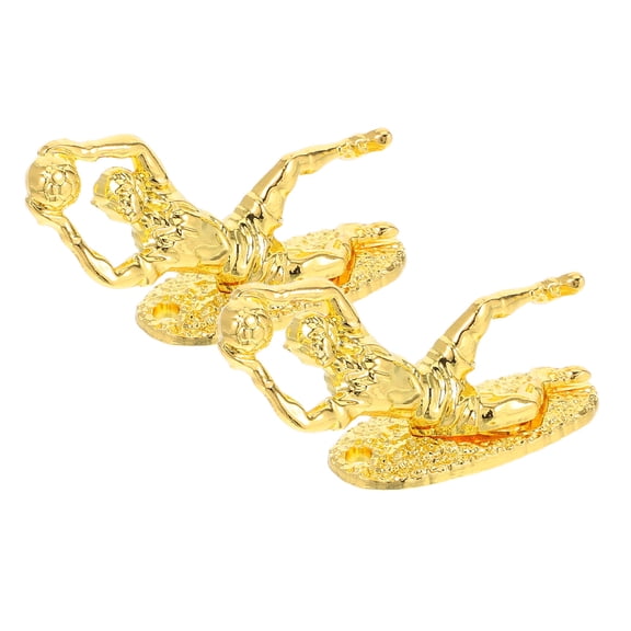 EXHUMKY Golden Football Trophy Alloy Ideal Size for Home and Office 2Pcs
