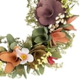 thumbnail image 3 of Northlight Rose and Pansy Artificial Wooden Spring Wreath - 10", 3 of 6