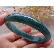 Icy Green Natural A JADE Jadeite Circle Bangle Bracelet 60 mm 682481 TN