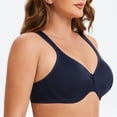 thumbnail image 4 of MELENECA Women's Minimizer Seamless Unlined Comfortable Plus Size Underwire Bra Navy Blue 46C, 4 of 6